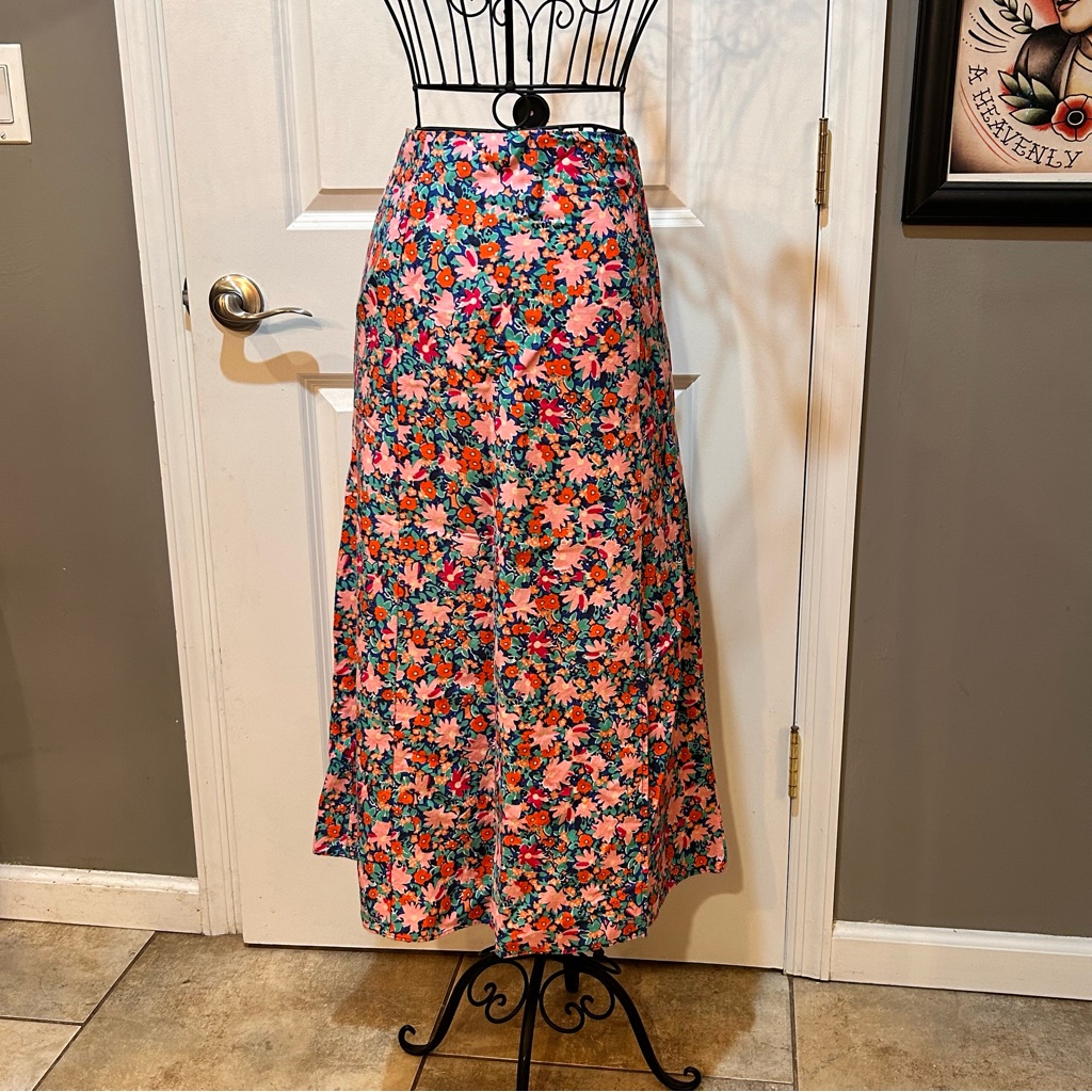 Loft Daisy Side Slit Midi Skirt Nwt